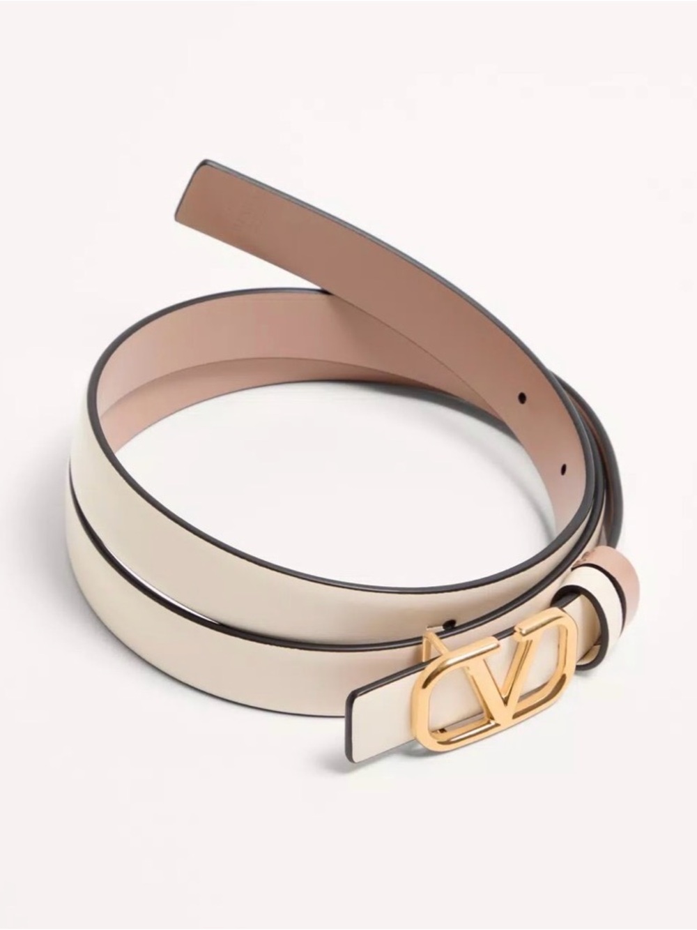 Reversible VLogo Signature Belt In Glossy Calfskin 20 Mm with dust bag. Size 85